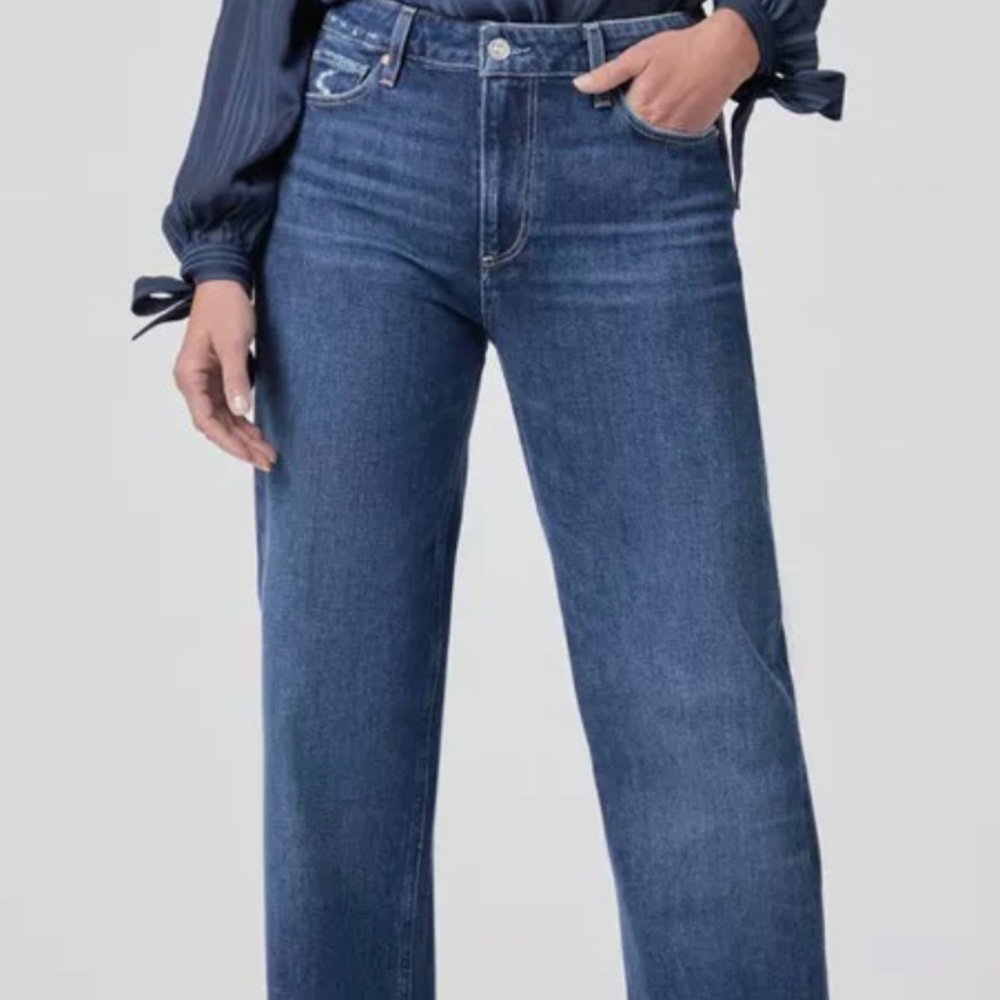 PAIGE denim Leenah midrise denim in Verdigris